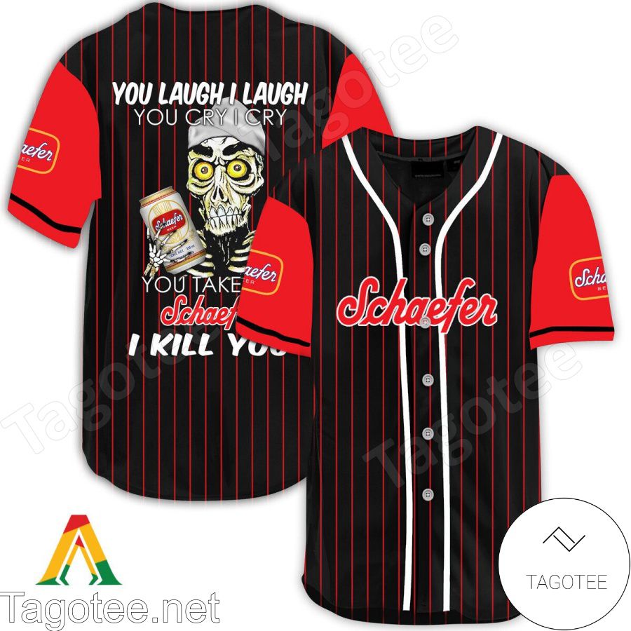 Achmed Take My Schaefer Beer I Kill You You Laugh I Laugh Baseball Jersey