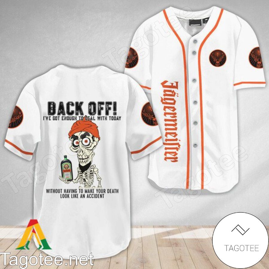 Achmed the Dead Terrorist Jagermeister Back Off I've Got Enough To Deal With Today Baseball Jersey