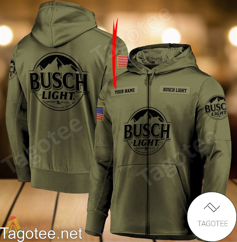 Busch Light Military Green Personalized Hoodie a