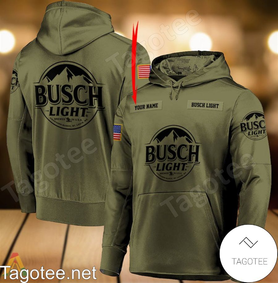 Busch Light Military Green Personalized Hoodie