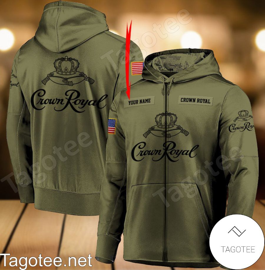 Crown Royal Military Green Personalized Hoodie a