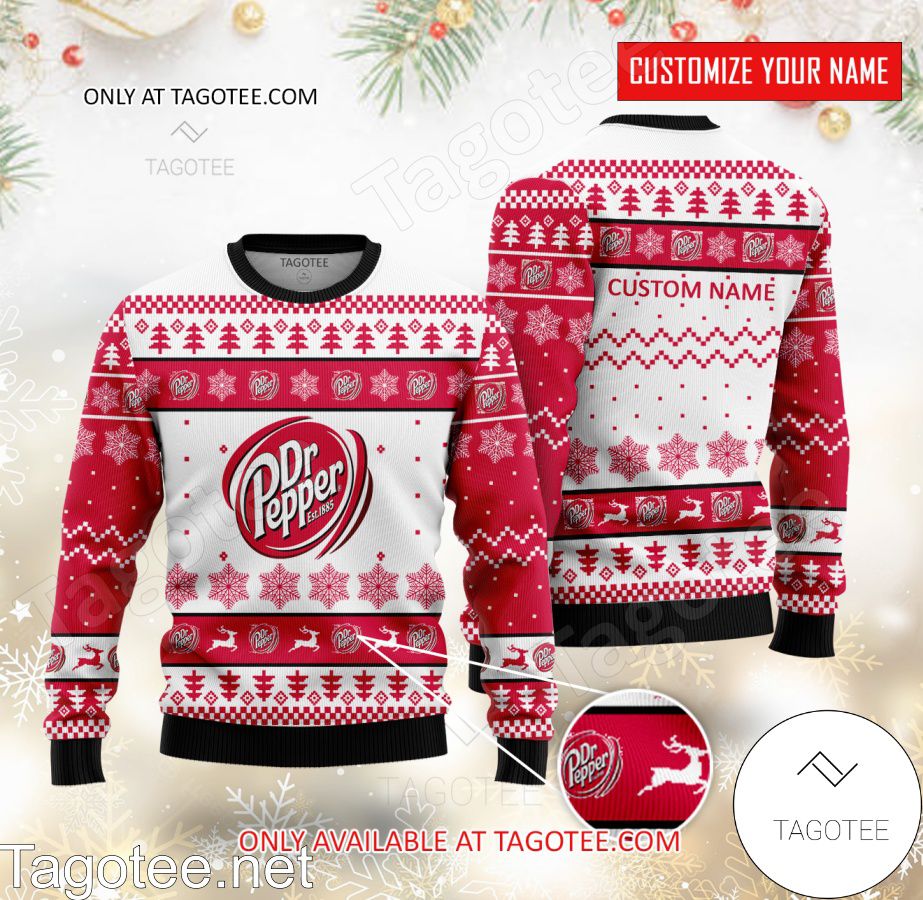 Dr Pepper Logo Personalized Ugly Christmas Sweater - MiuShop