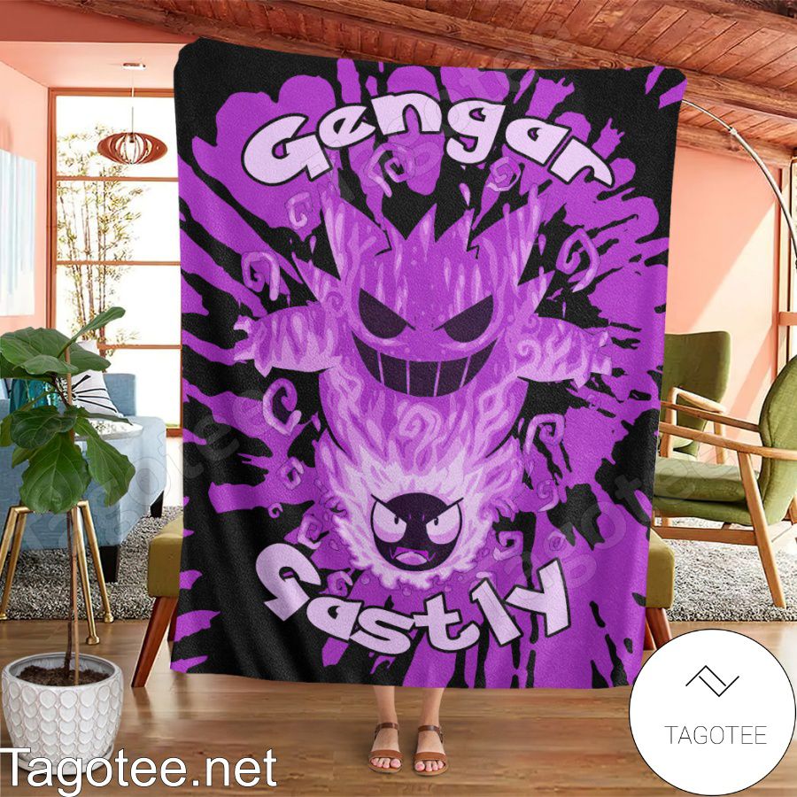 Evolve Gastly Within Gengar Tie Dye Face Blanket Quilt a