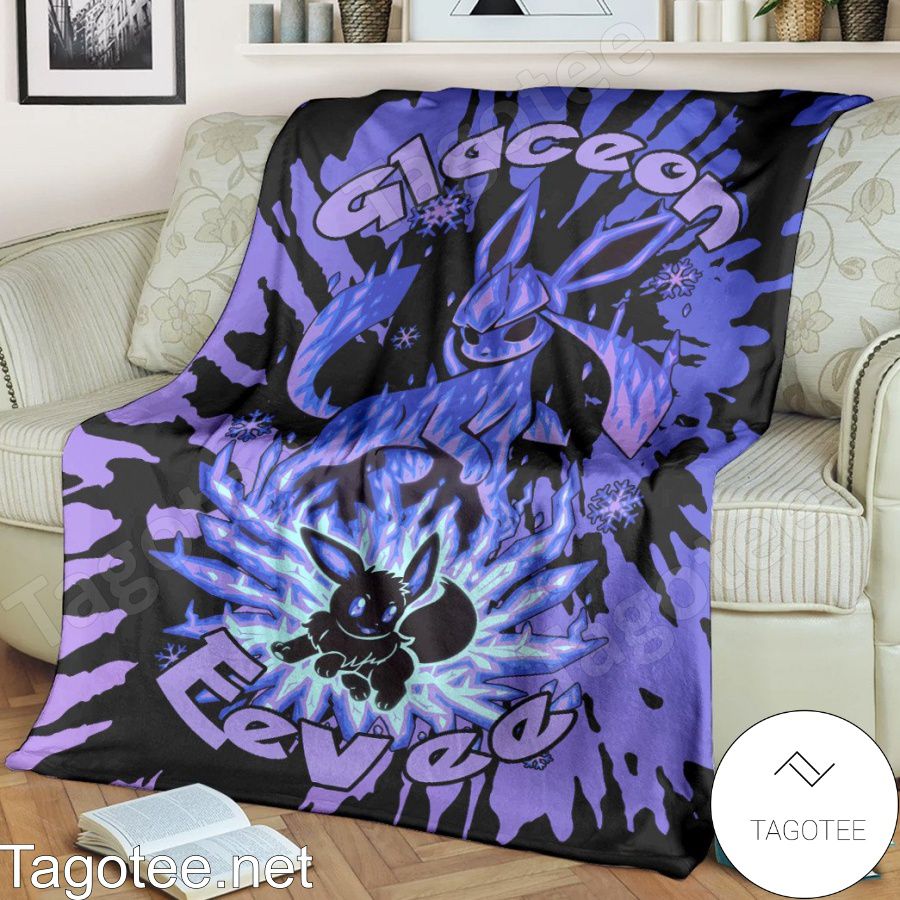 Evolve Glaceon Tie Dye Face Blanket Quilt