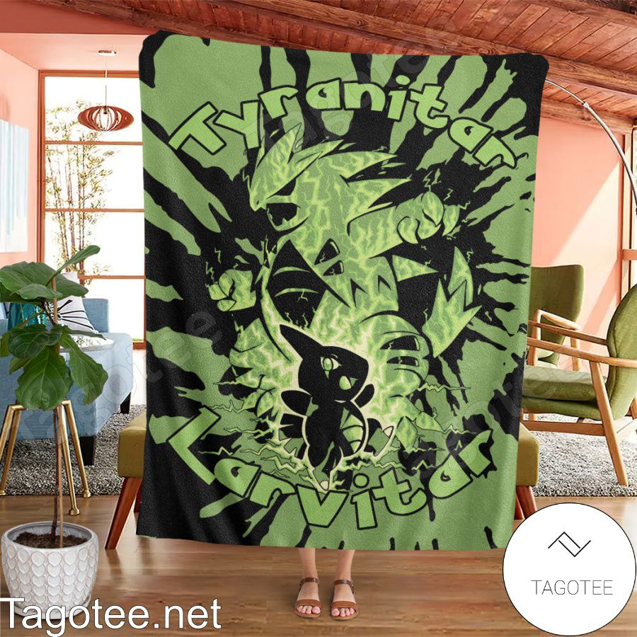 Evolve Larvitar Within Tyranitar Tie Dye Face Blanket Quilt a