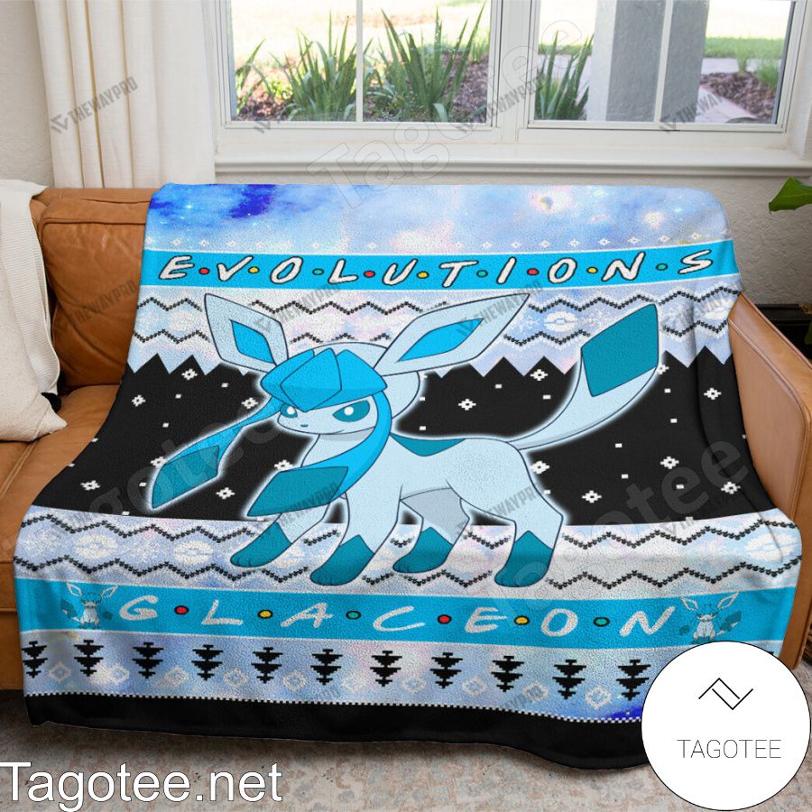 Glaceon Evolution Blanket Quilt a