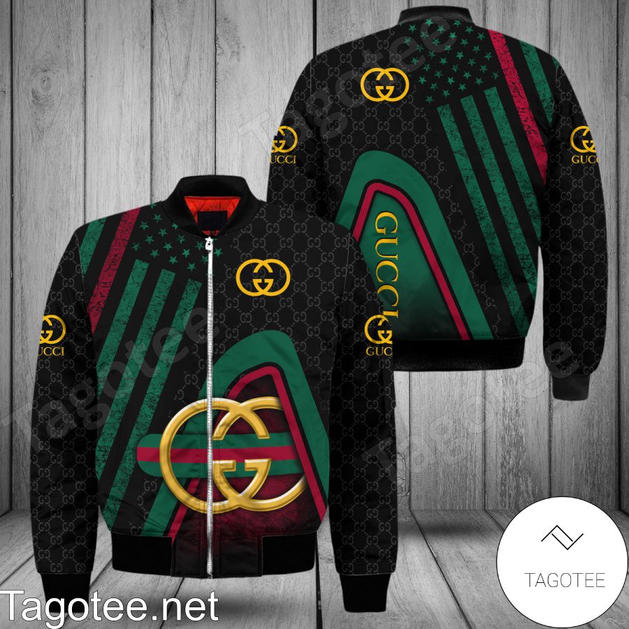 Gucci American Flag Black Bomber Jacket