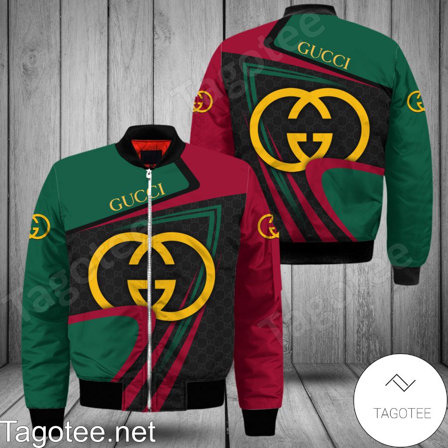 Gucci Big Logo Center Signature Brand Color Bomber Jacket