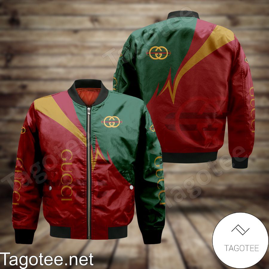 Gucci Logo Mix Color Red Green And Yellow Bomber Jacket