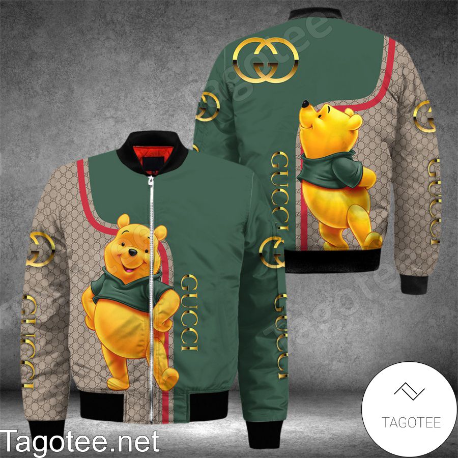 Gucci Winnie The Pooh Monogram Mix Green Bomber Jacket