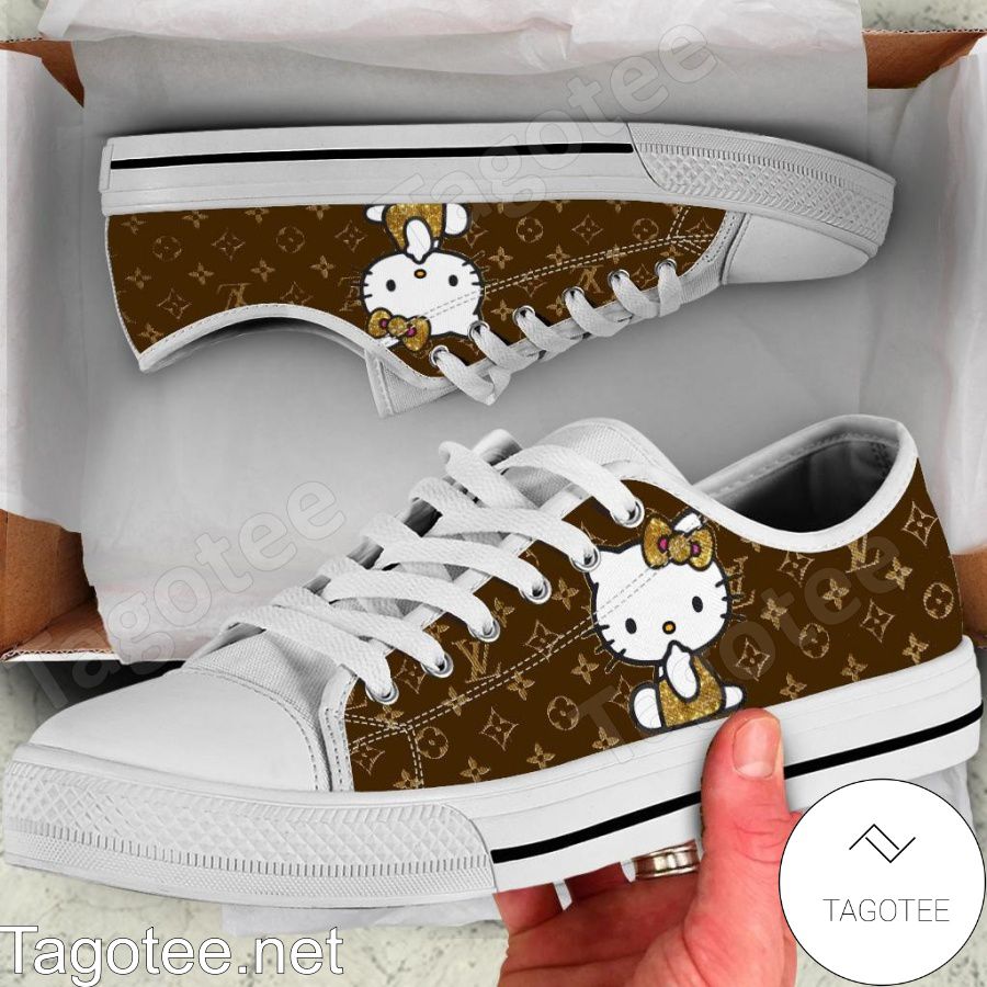 Louis Vuitton And Hello Kitty Brown Low Top Shoes