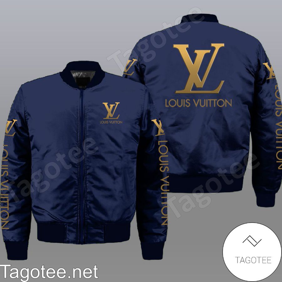 Louis Vuitton Brand Logo Navy Basic Bomber Jacket