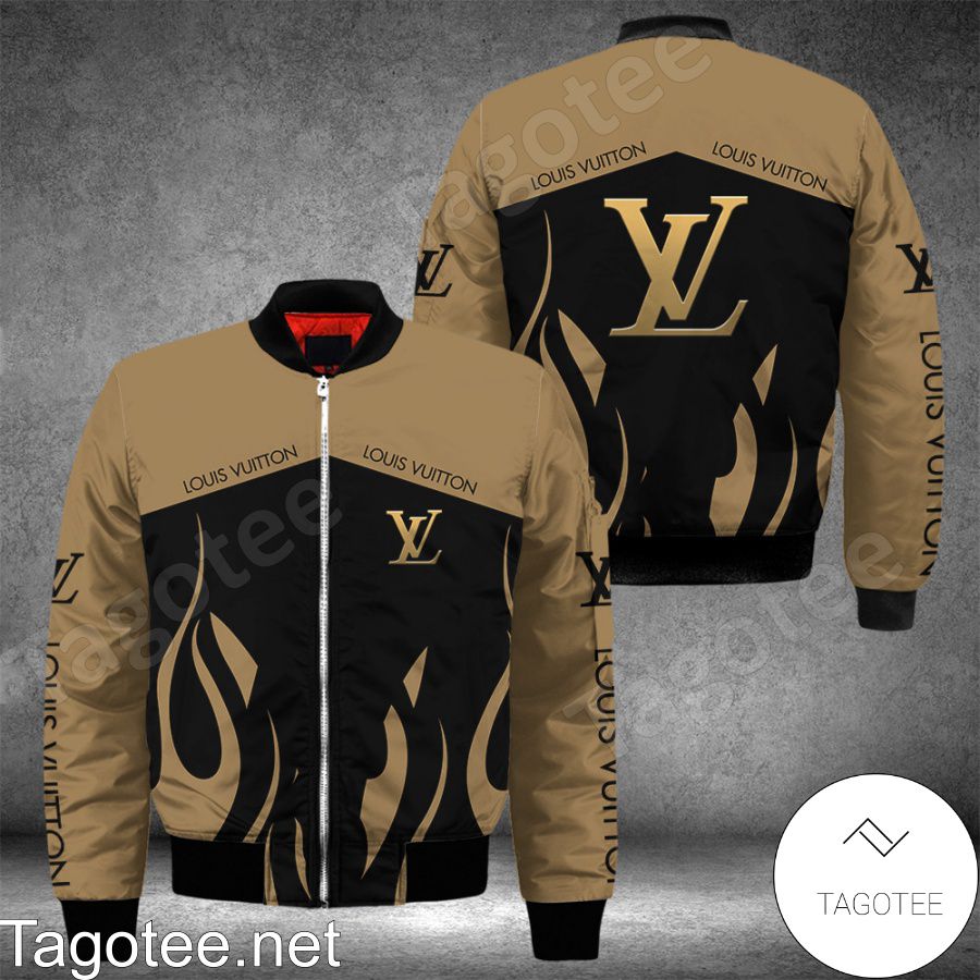 Louis Vuitton Fire Pattern Black And Brown Bomber Jacket