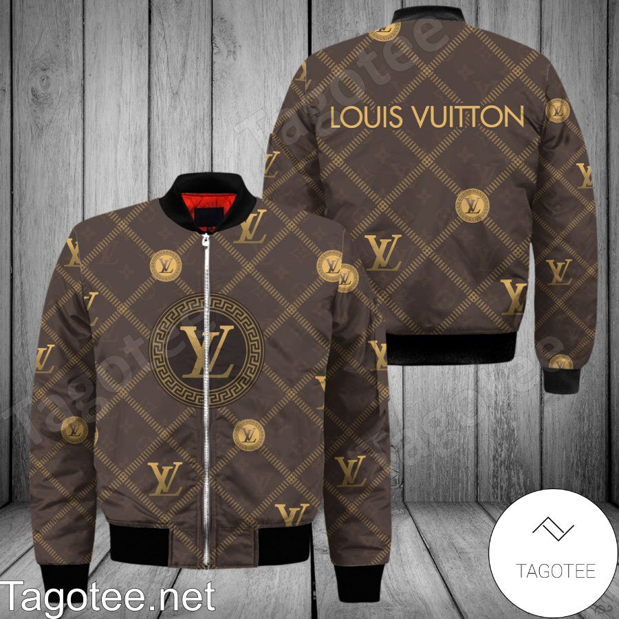 Louis Vuitton Greek Key Logo Diagonal Square Bomber Jacket