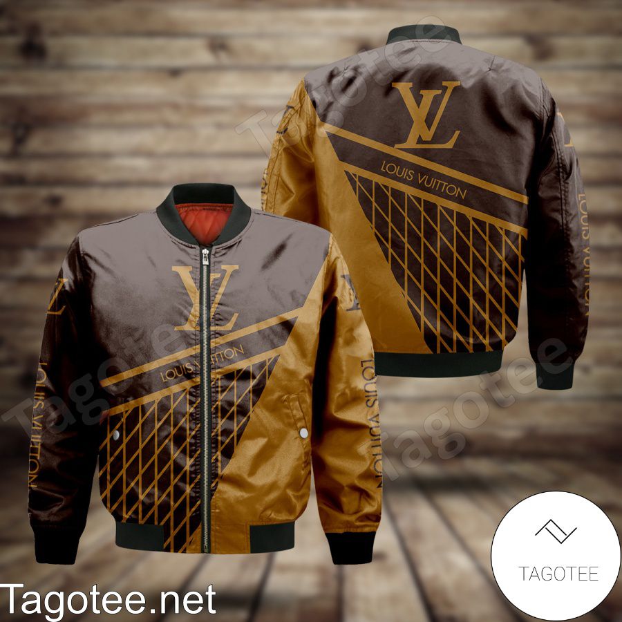 Louis Vuitton Light And Dark Brown With Rhombus Check Bomber Jacket