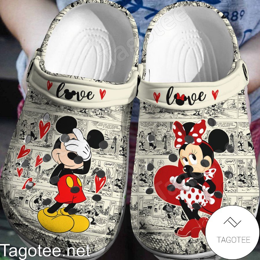 Mickey And Minnie Love Crocs Clogs