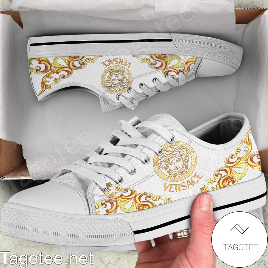 Versace Baroque White Low Top Shoes
