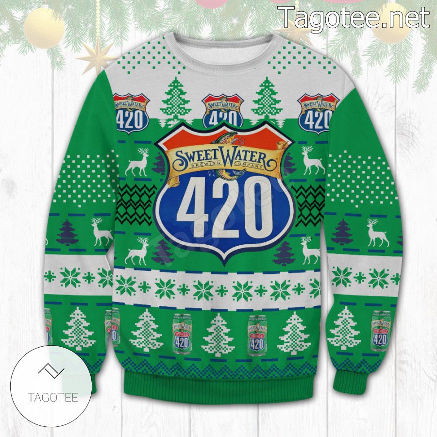 420 Extra Pale Ale Beer SweetWater Brewing Company Holiday Ugly Christmas Sweater