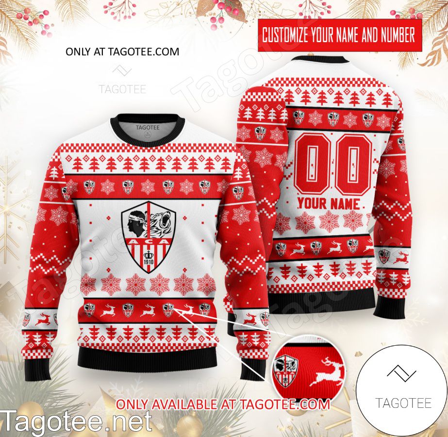 AC Ajaccio Custom Ugly Christmas Sweater