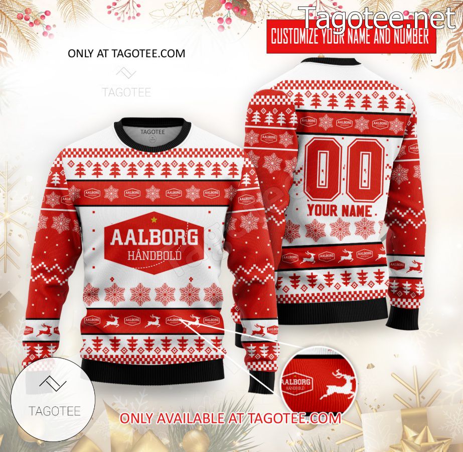 Aalborg Håndbold Handball Custom Ugly Christmas Sweater - BiShop