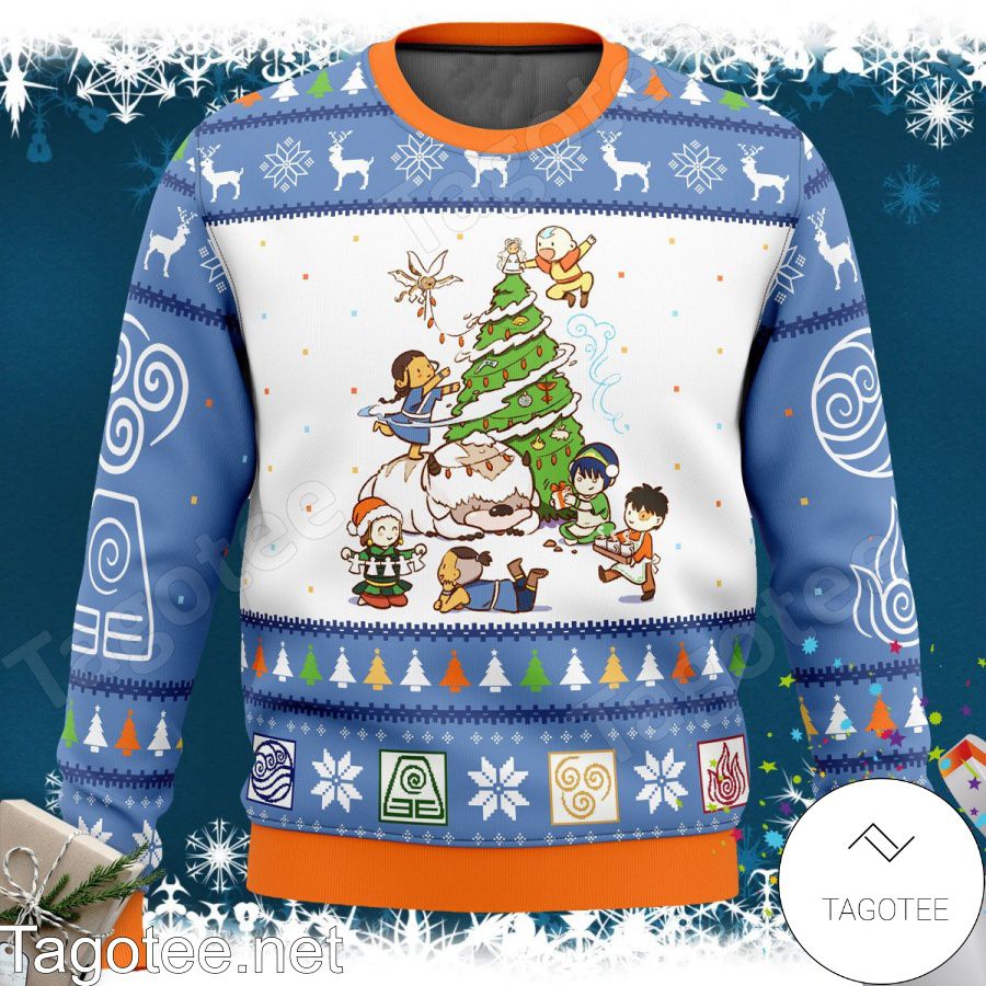 Aang Toph Beifong Avatar The Last Airbender Christmas Time Xmas Ugly Christmas Sweater