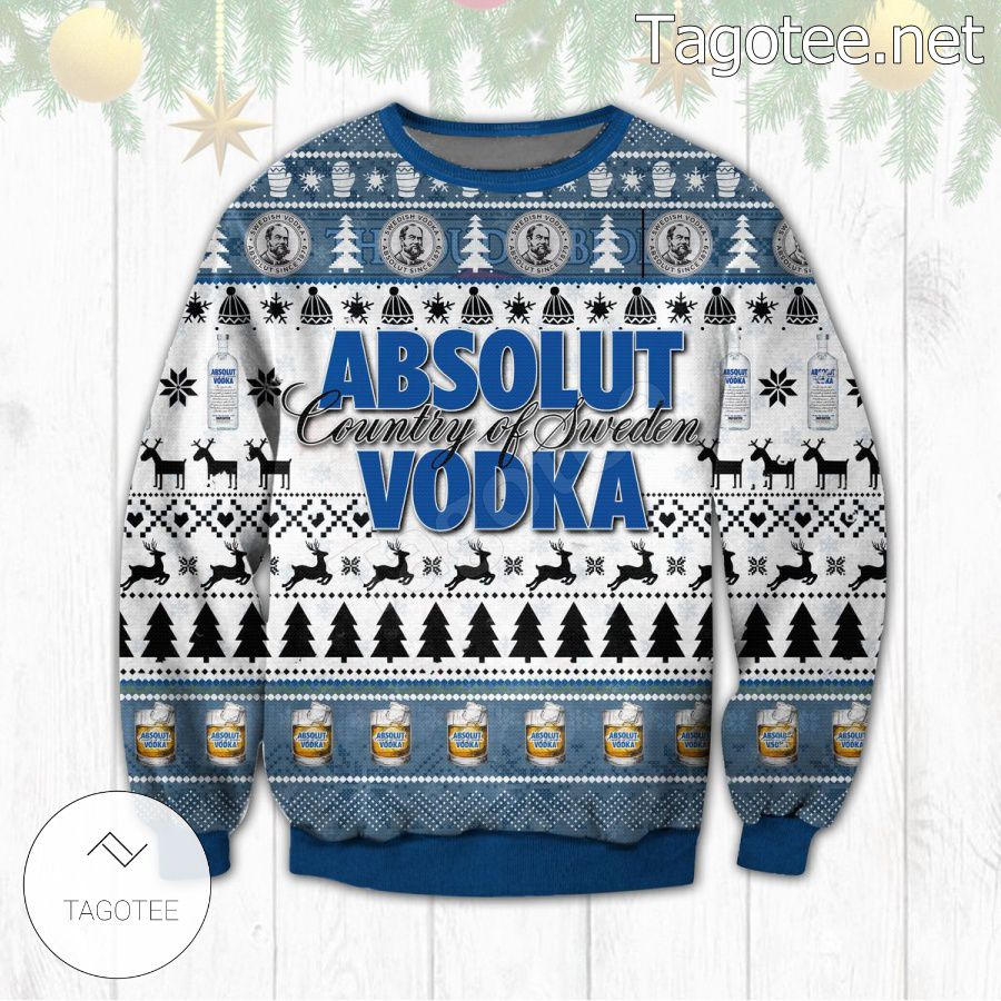 Absolut Vodka Country Of Sweden Holiday Ugly Christmas Sweater