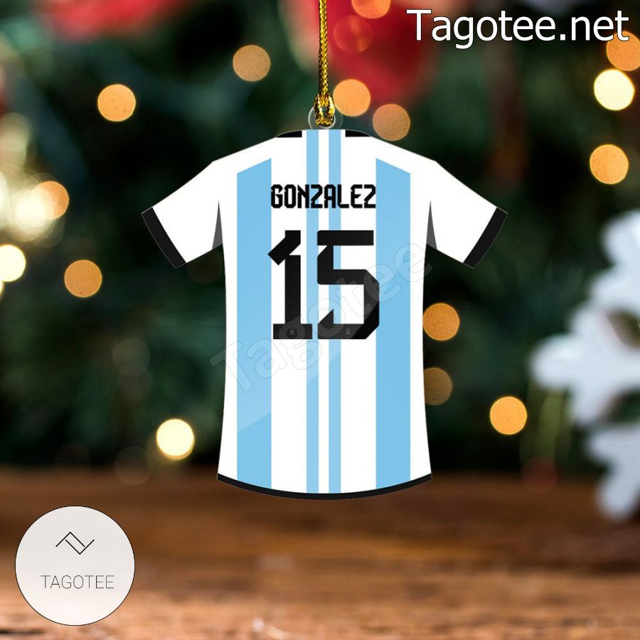 Argentina Team Jersey - Nicolas Gonzalez Xmas Ornament a