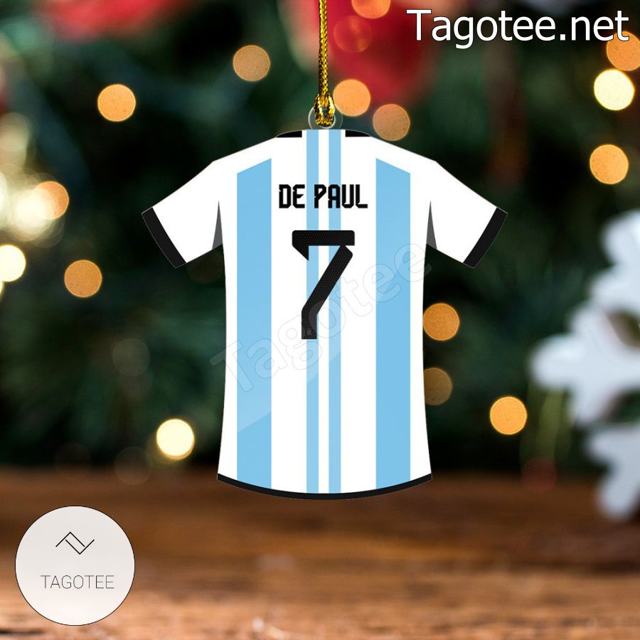 Argentina Team Jersey - Rodrigo De Paul Xmas Ornament a