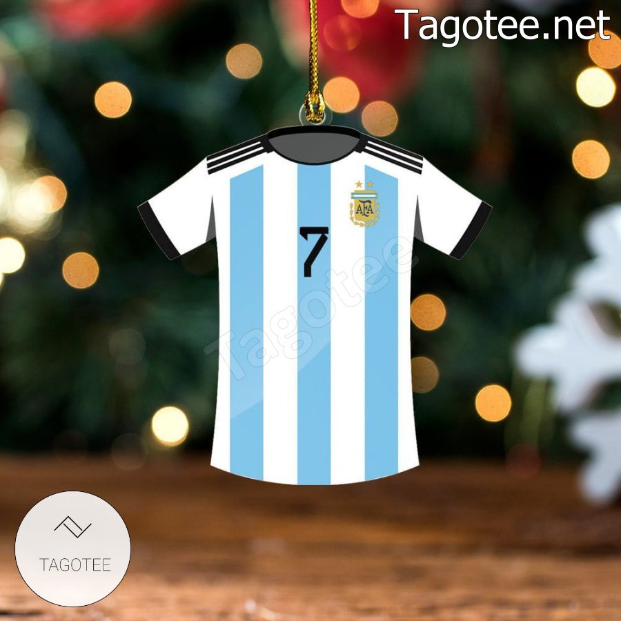 Argentina Team Jersey - Rodrigo De Paul Xmas Ornament