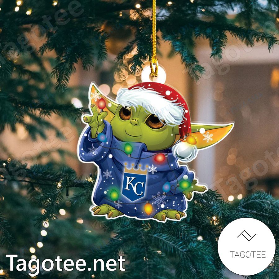 Baby Yoda Kansas City Royals Christmas Lights Ornament