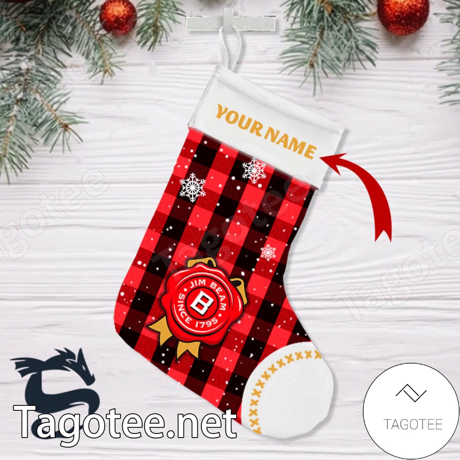 Personalised Red Jim Beam Whisky Christmas Stockings
