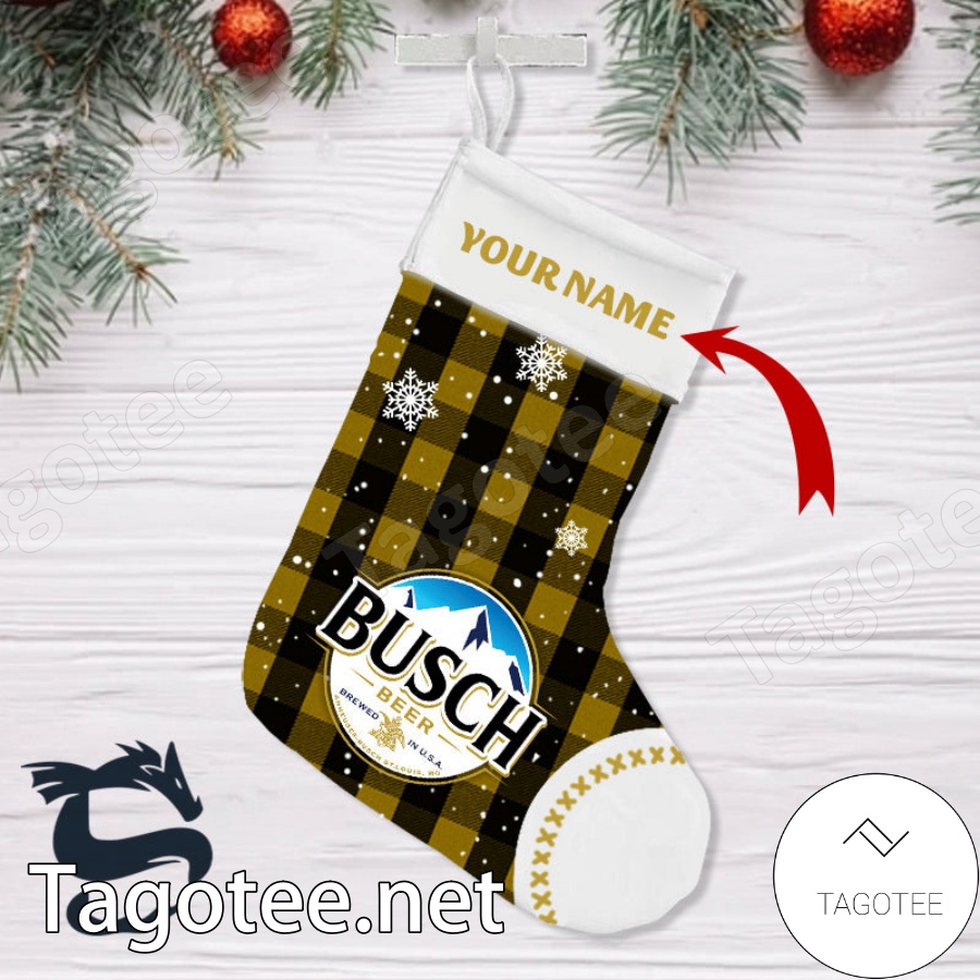Personalised Snowy Busch Beer Christmas Stockings