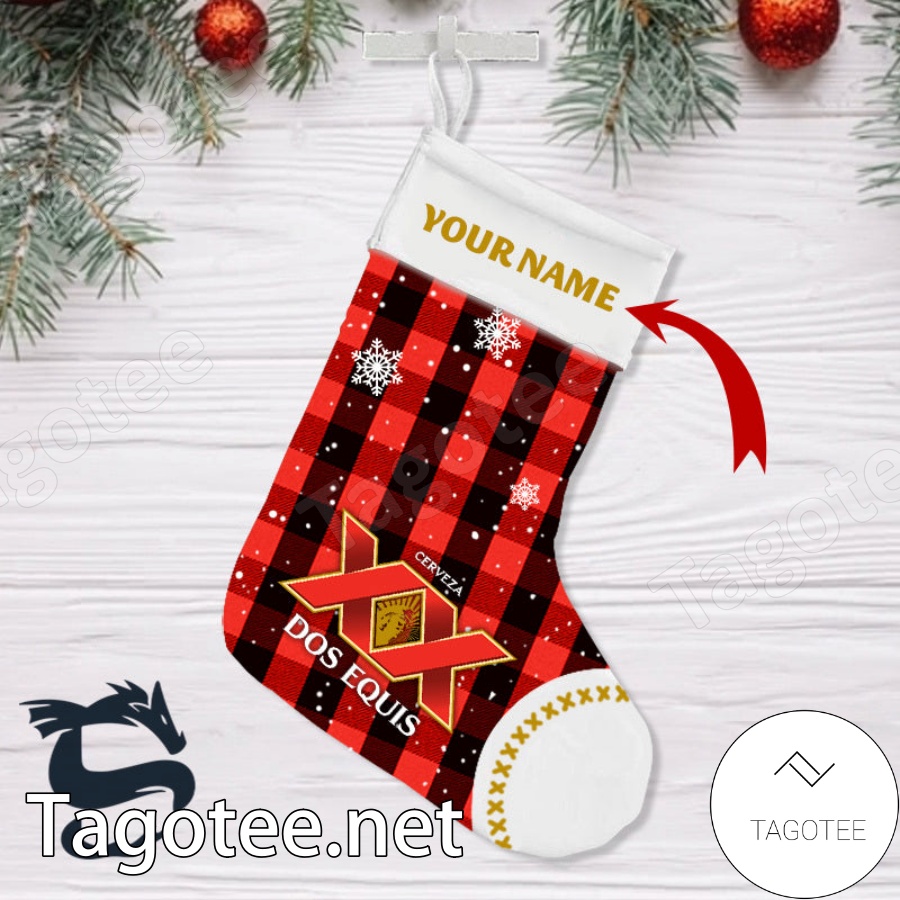 Personalised Snowy Dos Equis Beer Logo Christmas Stockings