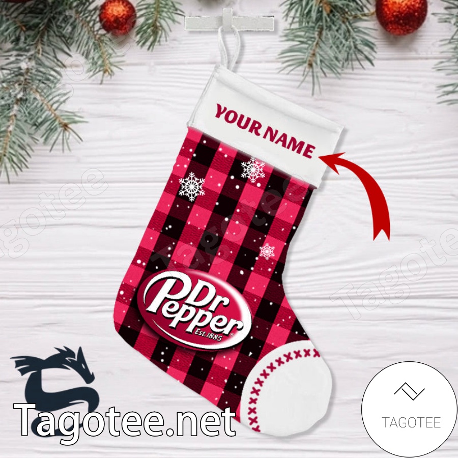Personalised Snowy Dr Pepper Christmas Stockings