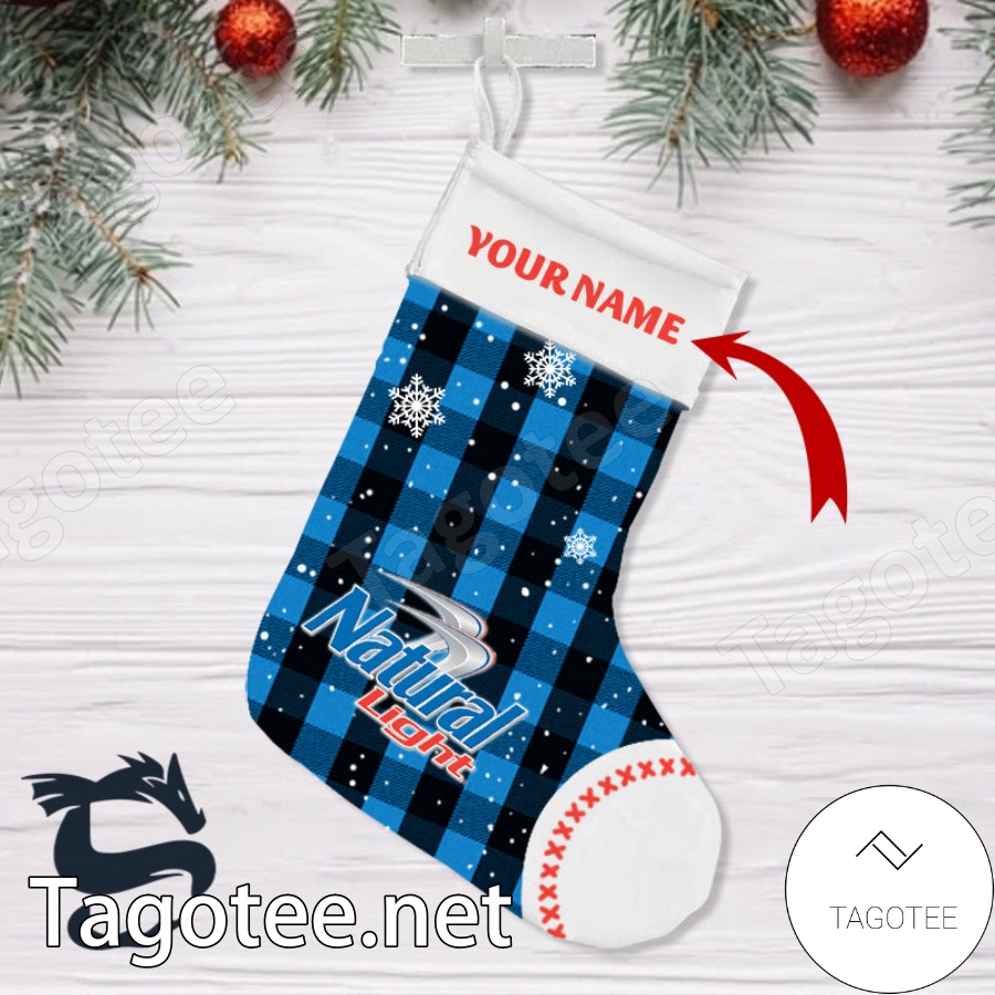 Personalised Snowy Natural Light Christmas Stockings