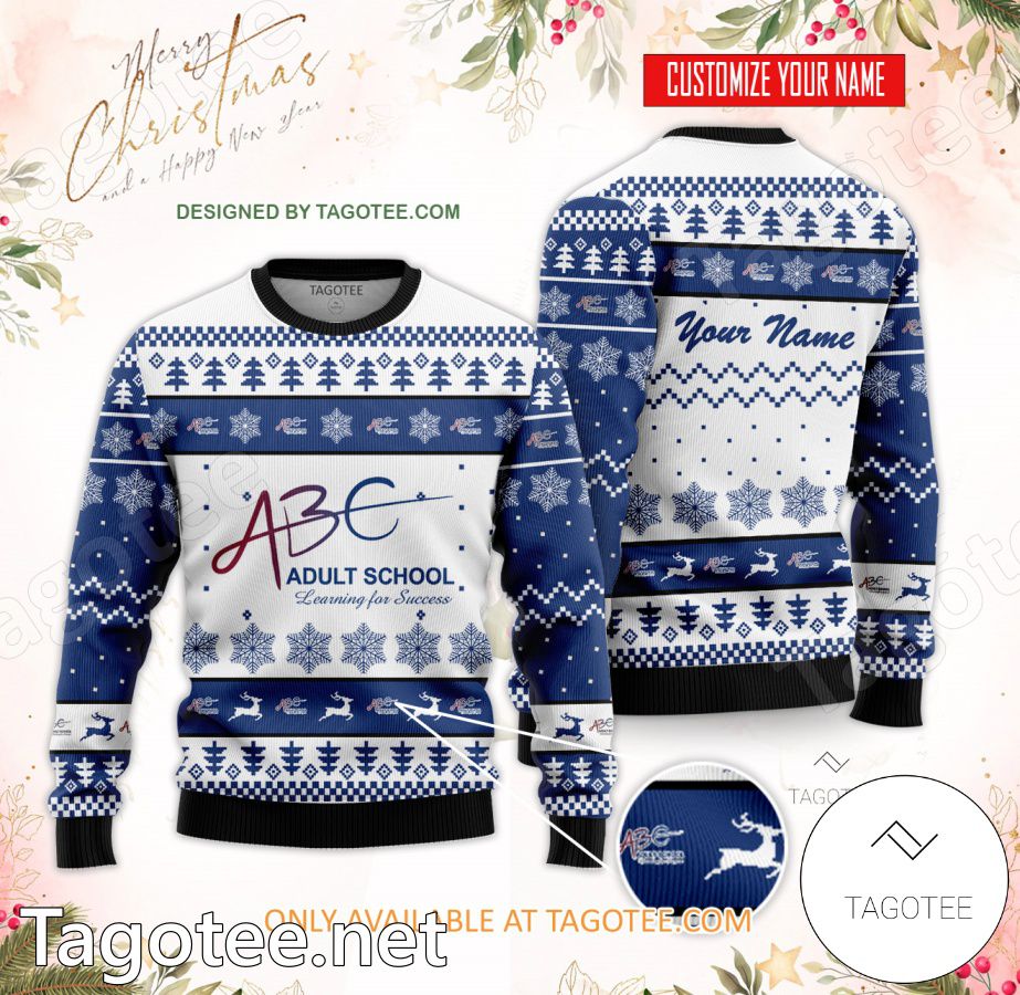 ABC Adult School Custom Ugly Christmas Sweater - BiShop