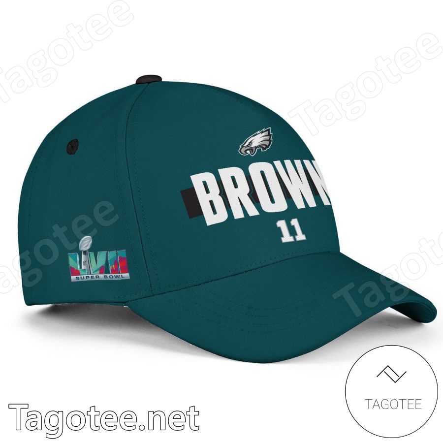 A.J. Brown Number 11 Super Bowl LVII Philadelphia Eagles Classic Cap Hat a