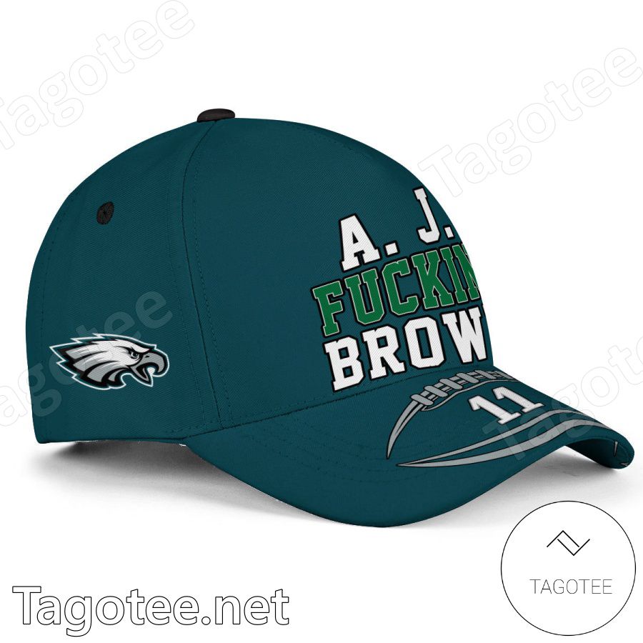 A.J. Fuckin Brown 11 Philadelphia Eagles Super Bowl LVII Classic Cap Hat a