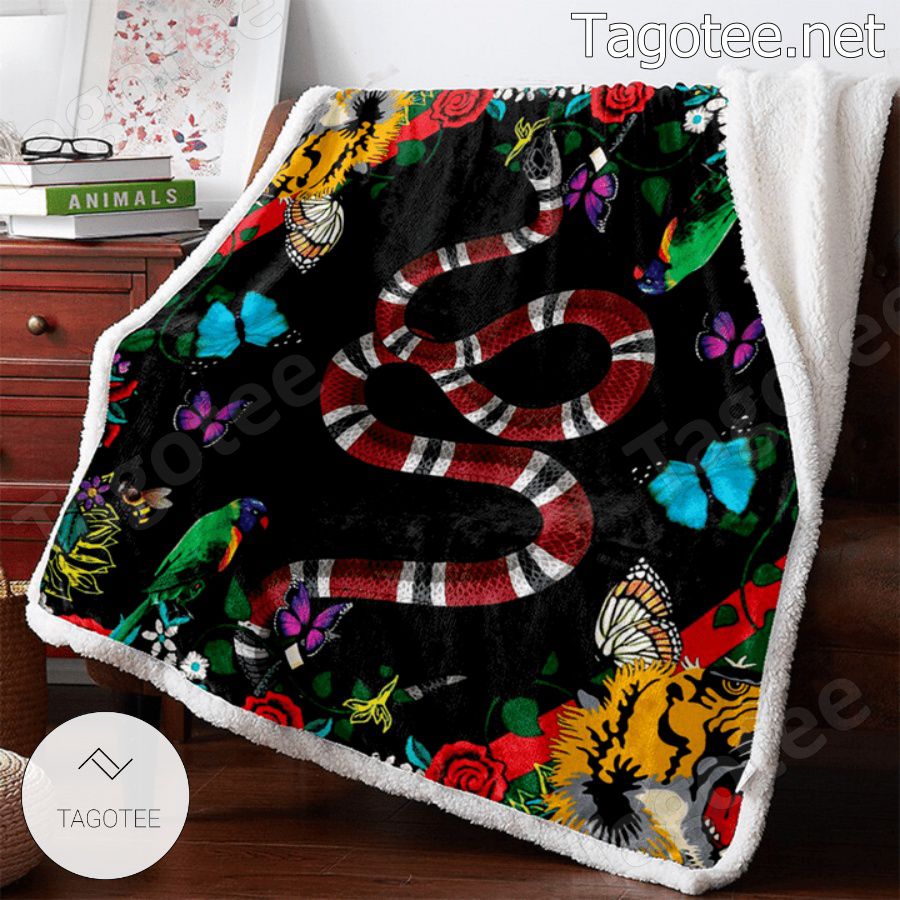 Gucci Snake Butterfly Garden Blanket