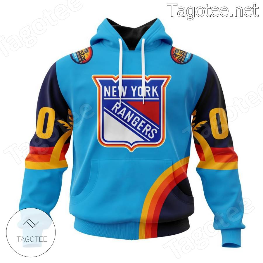 All-star New York Rangers Blue Personalized NHL Hoodie