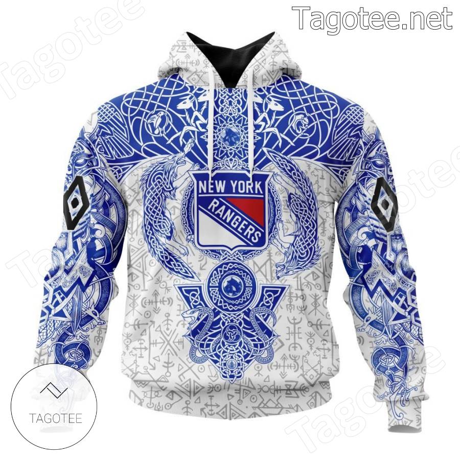 All-star New York Rangers Norse Viking Symbols Personalized NHL Hoodie