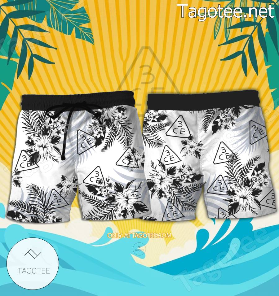 3CE Style Nanda Logo Hawaiian Shirt And Shorts - BiShop a