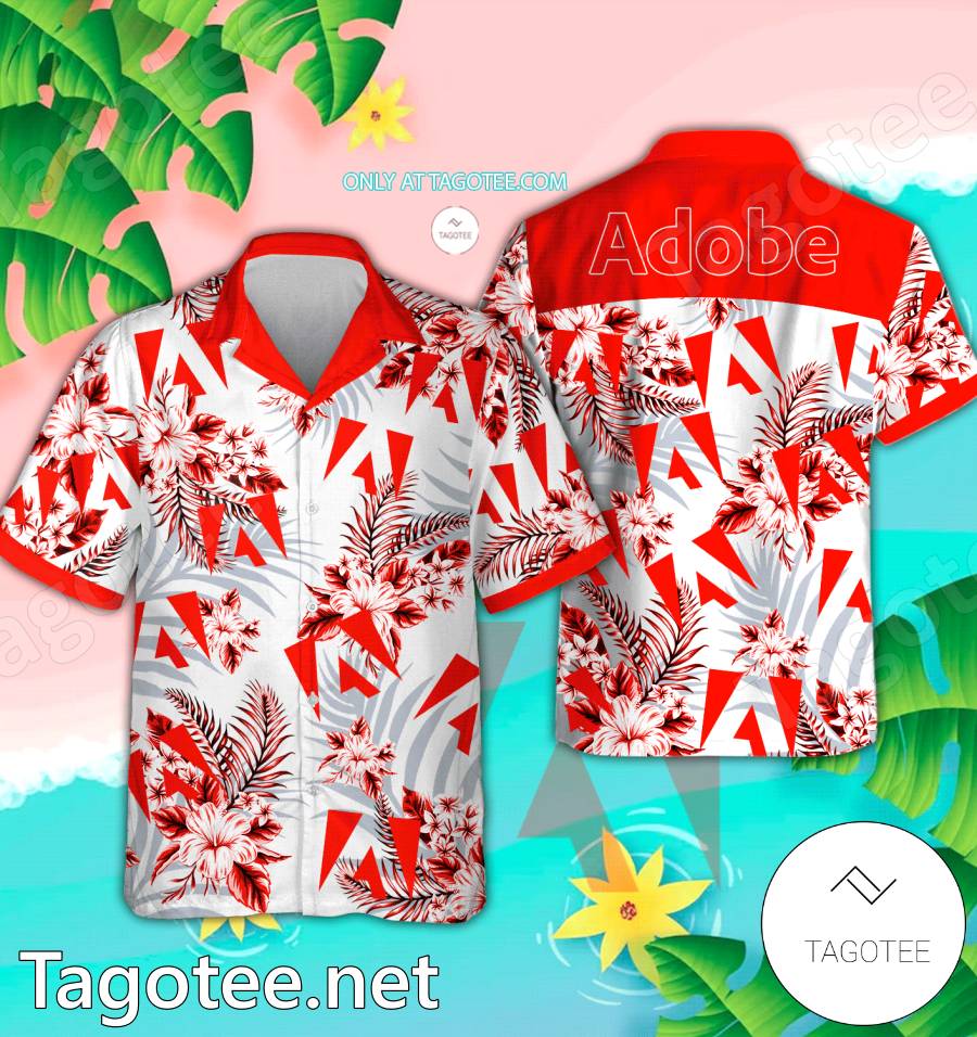 Adobe Logo Hawaiian Shirt And Shorts - EmonShop