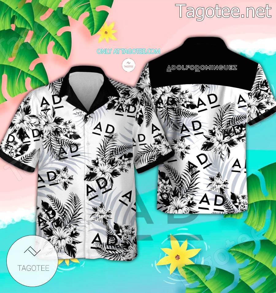 Adolfo Dominguez Logo Hawaiian Shirt And Shorts - EmonShop