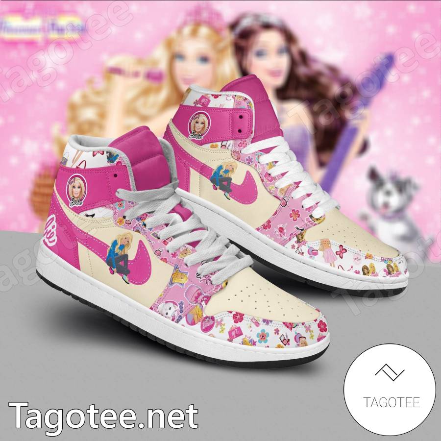 Barbie Pink Air Jordan High Top Shoes a
