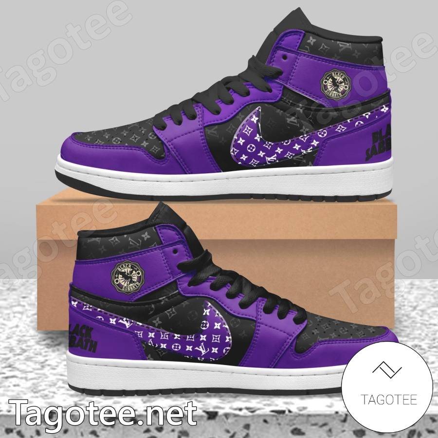 Black Sabbath Music Band Louis Vuitton Purple Air Jordan High Top Shoes a