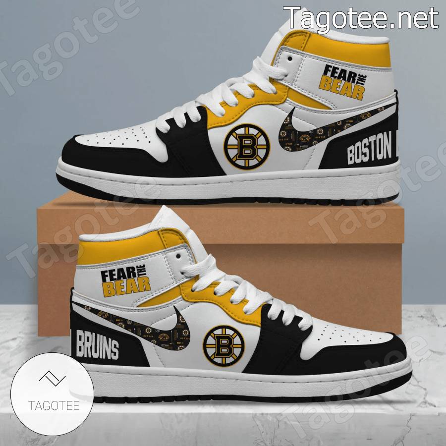 Boston Bruins Fear The Bear Air Jordan High Top Shoes