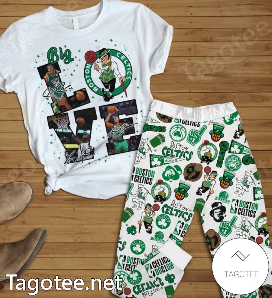 Boston Celtics Big Love Signatures Pajamas Set