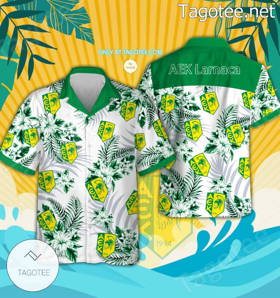 AEK Larnaca Beach Hawaiian Shirt, Shorts - BiShop