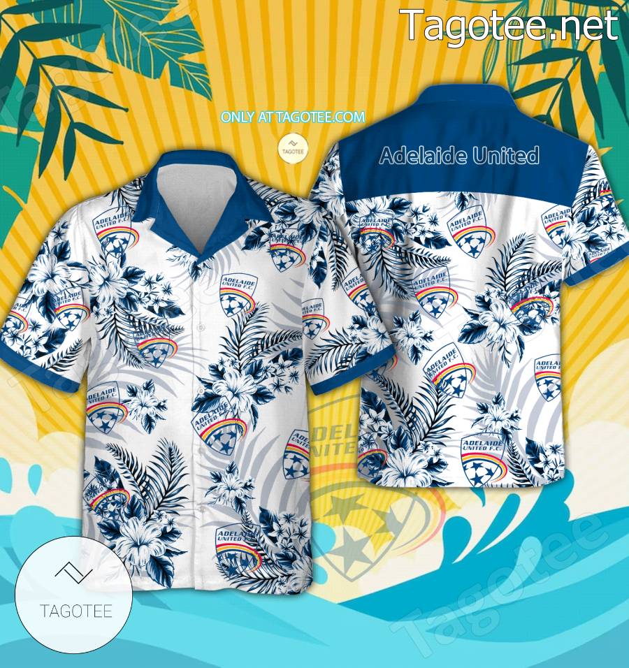 Adelaide United Logo Hawaiian Shirt And Shorts - BiShop